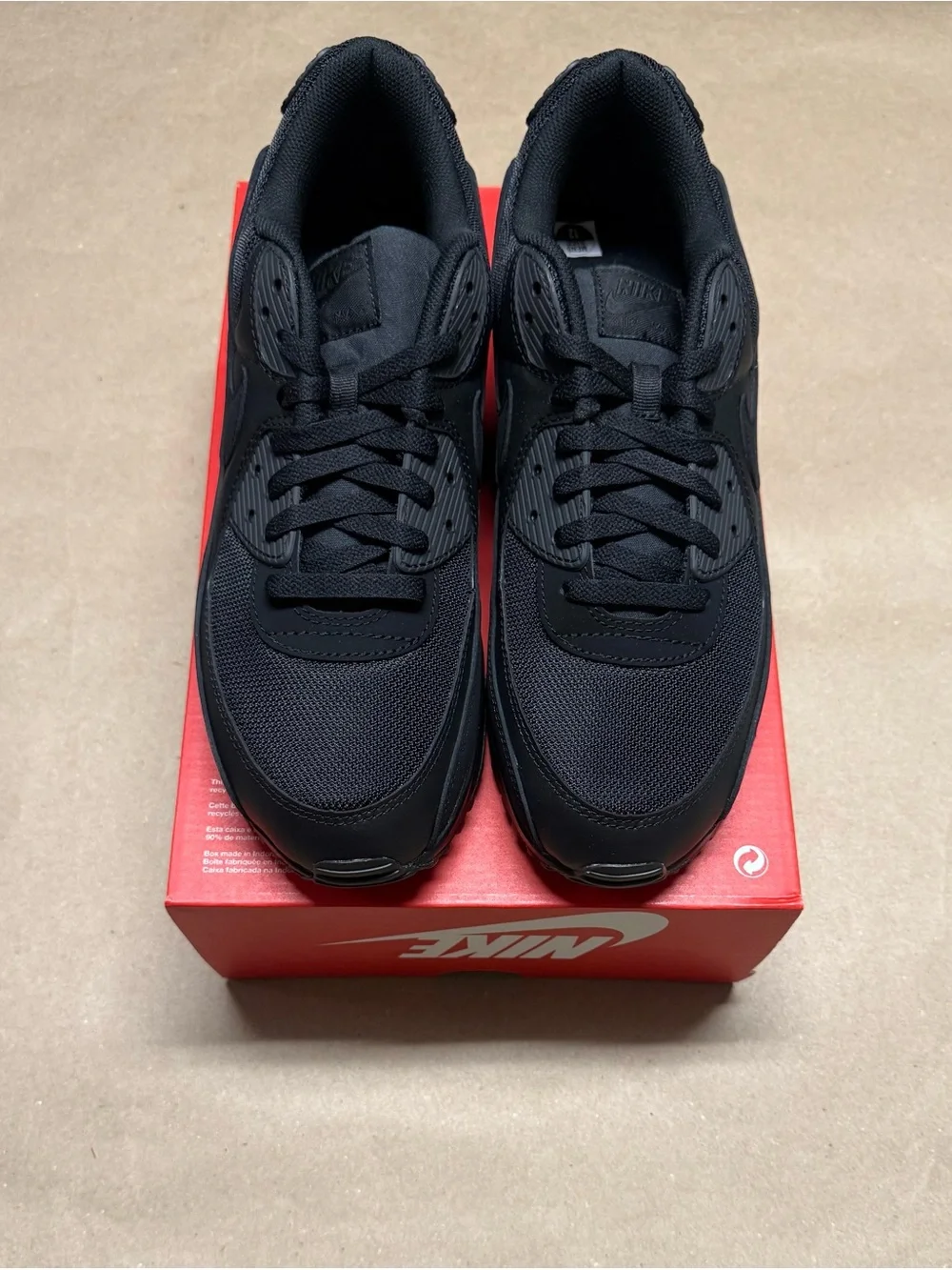 Nike Air Max 90 Triple Black Mens sz 12 Running Shoes NEW!